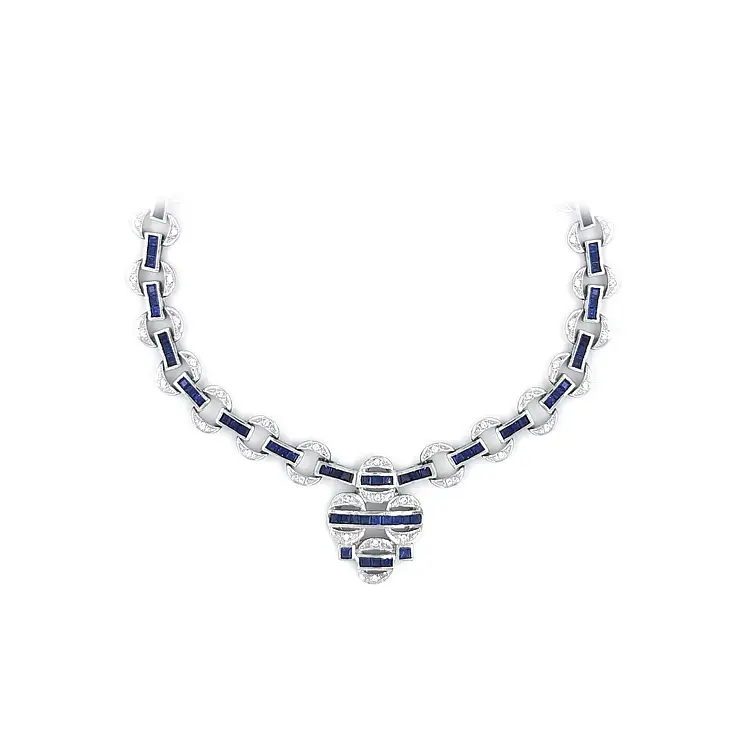 Weißgold-Halskette mit Swarovski-Kristallen