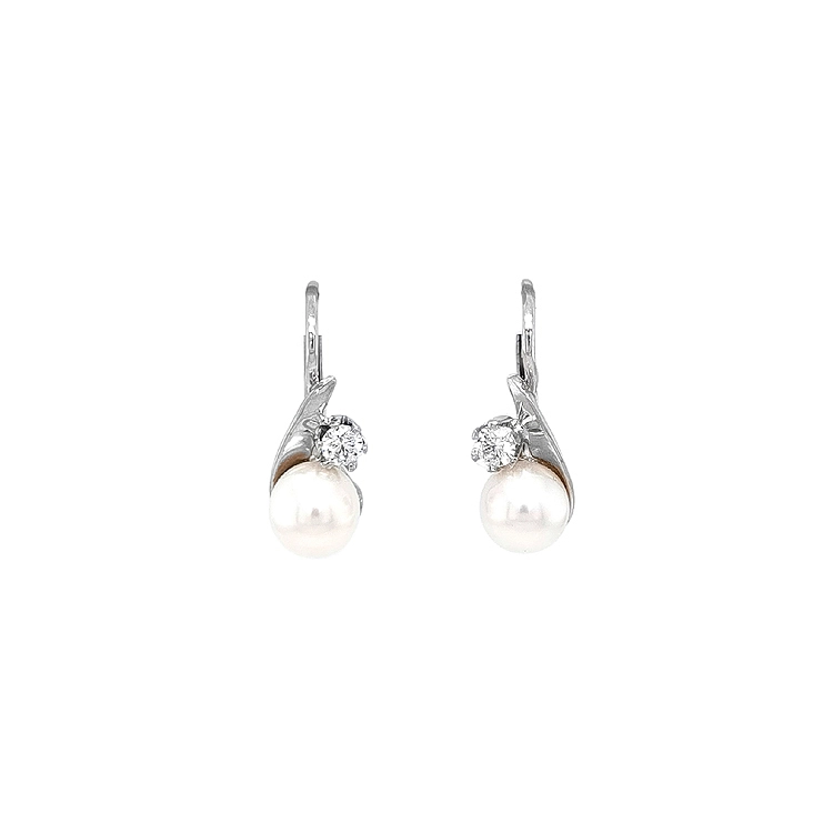 Elegante Ohrringe mit Perle und Zirkonia