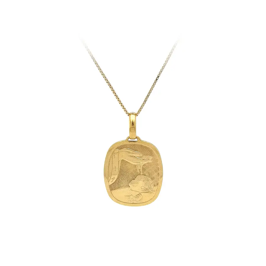 Heilige Taufe – goldener Medaillon des Glaubens und der Barmherzigkeit