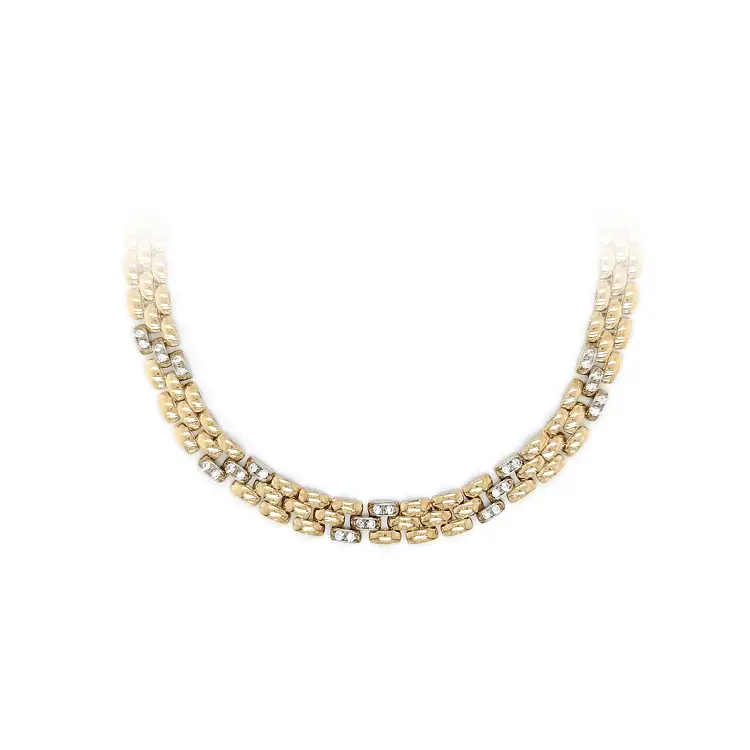 Exklusive Damen-Goldkette mit Zirkonia