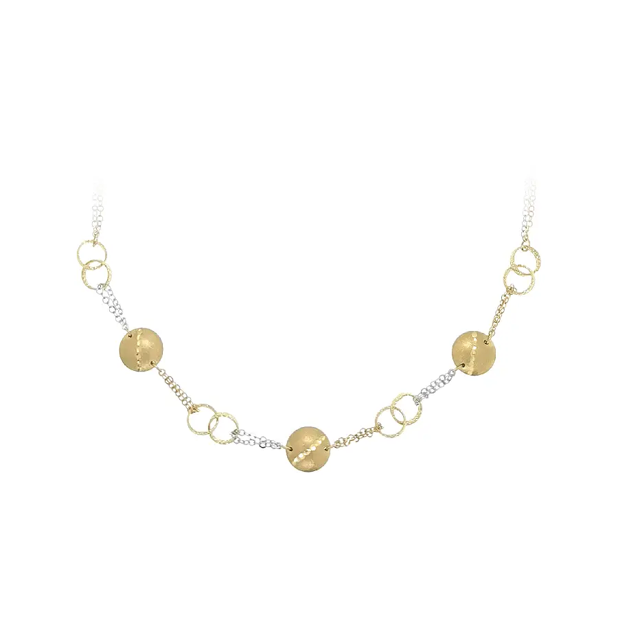 Exklusive Damen-Goldkette mit Kreis-Motiven