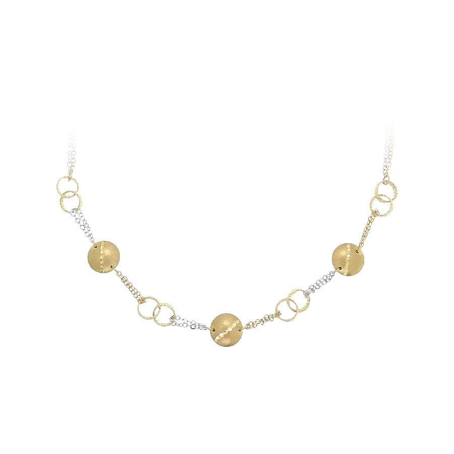 Exklusive Damen-Goldkette mit Kreis-Motiven