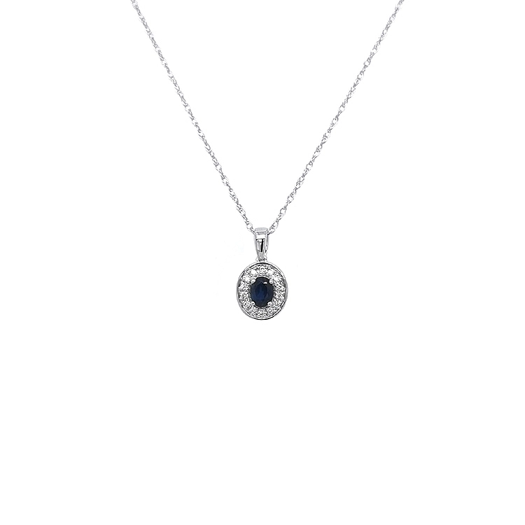 Exklusive Goldkette mit Saphir und Diamanten