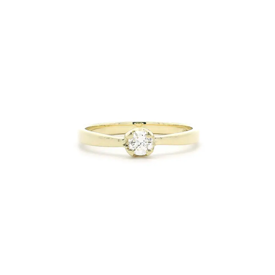 Minimalistischer Verlobungsring aus Gelbgold mit Diamant