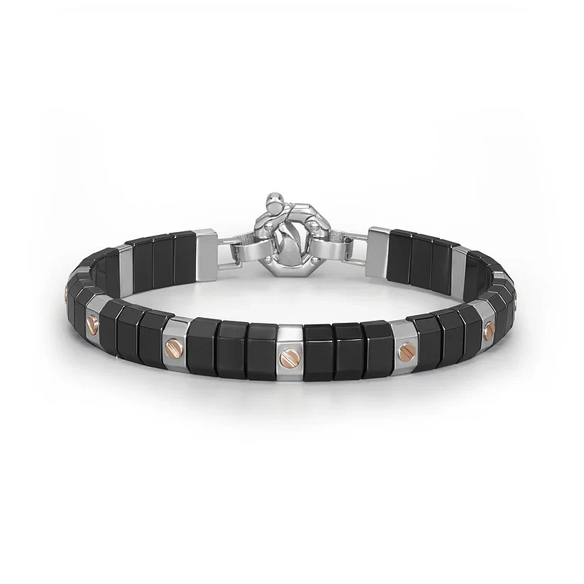 Baraka Herrenarmband aus Gold mit schwarzer Keramik BR351091