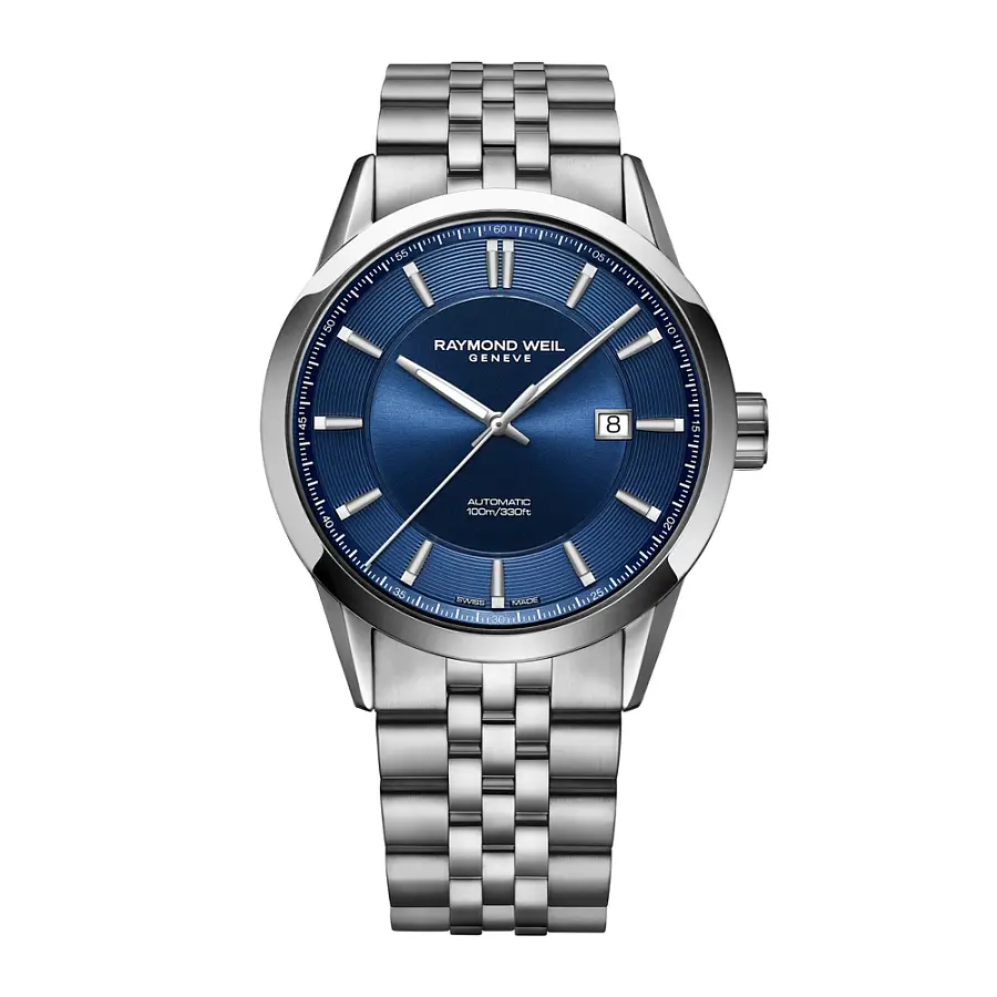 Raymond Weil Freelancer Herrenuhr mit blauem Zifferblatt 2731-ST-50001