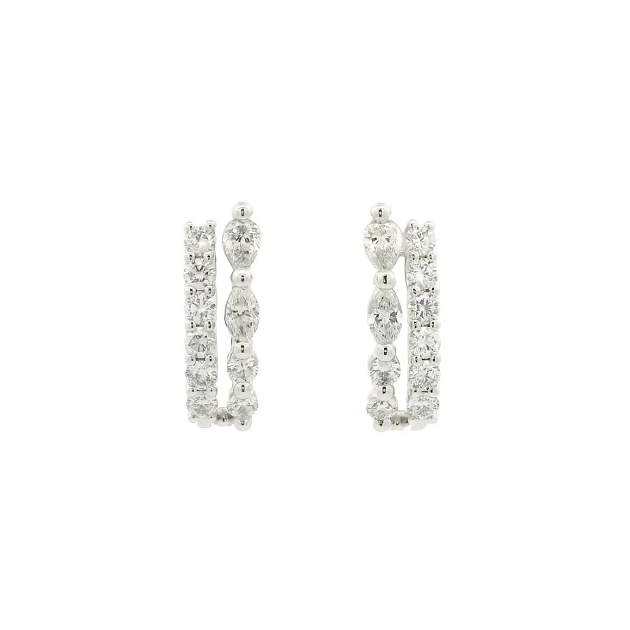 Ohrringe aus Weißgold mit Brillanten und Marquise-Diamanten