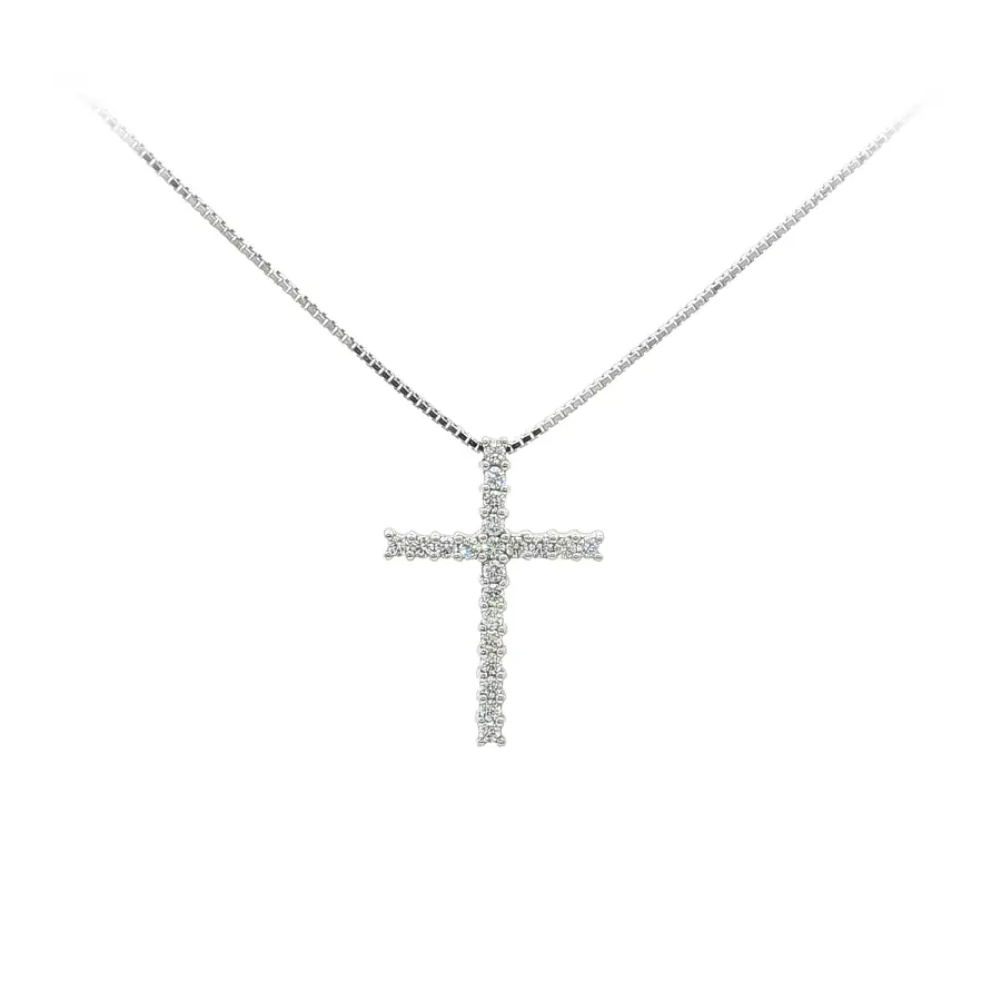 Gold-Anhänger Kreuz mit Diamanten