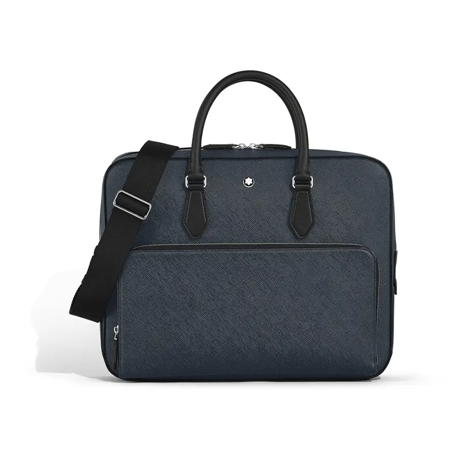 Montblanc Sartorial Medium Dokumententasche Tweed Blau MB220332