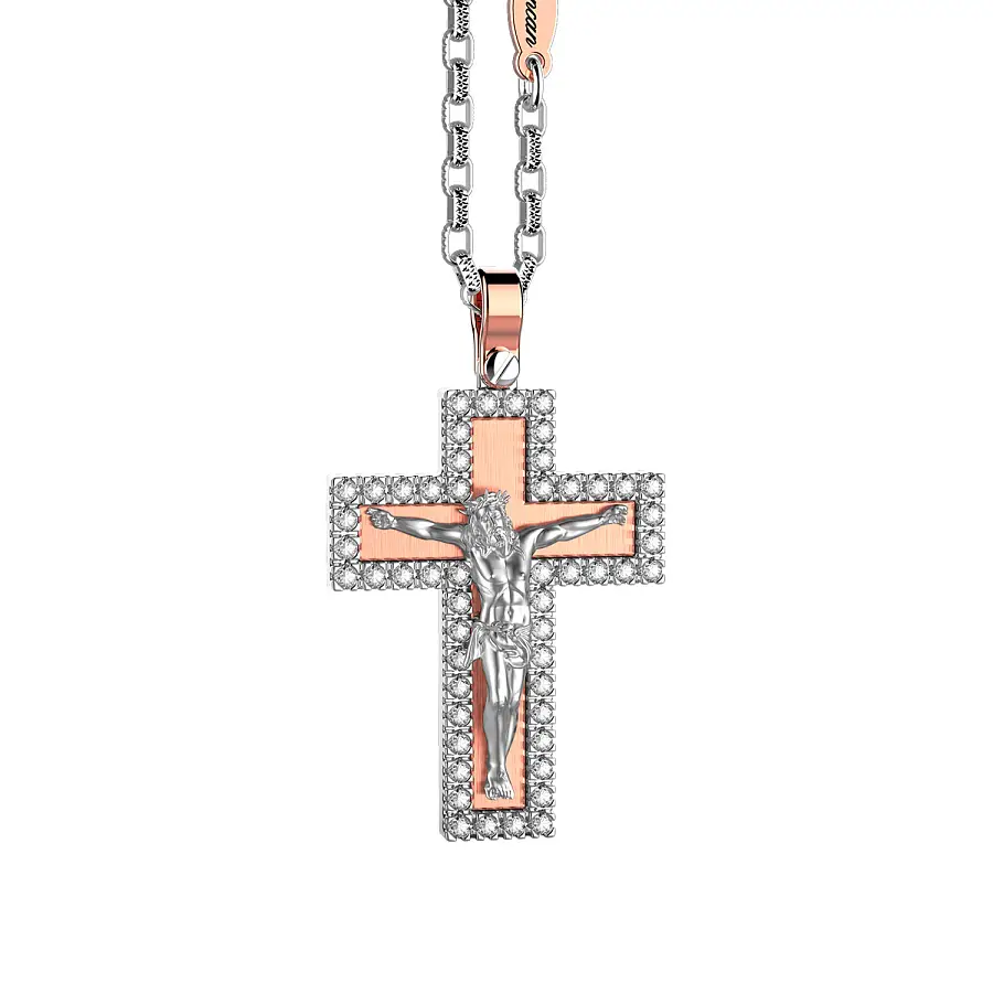 Gold-Anhänger Kreuz Zancan Couture EC901RB