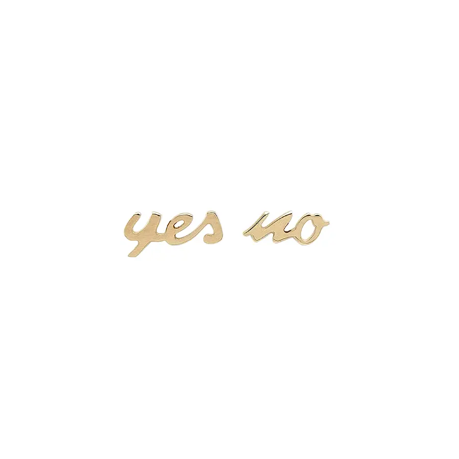 Goldohrringe „Yes / No“