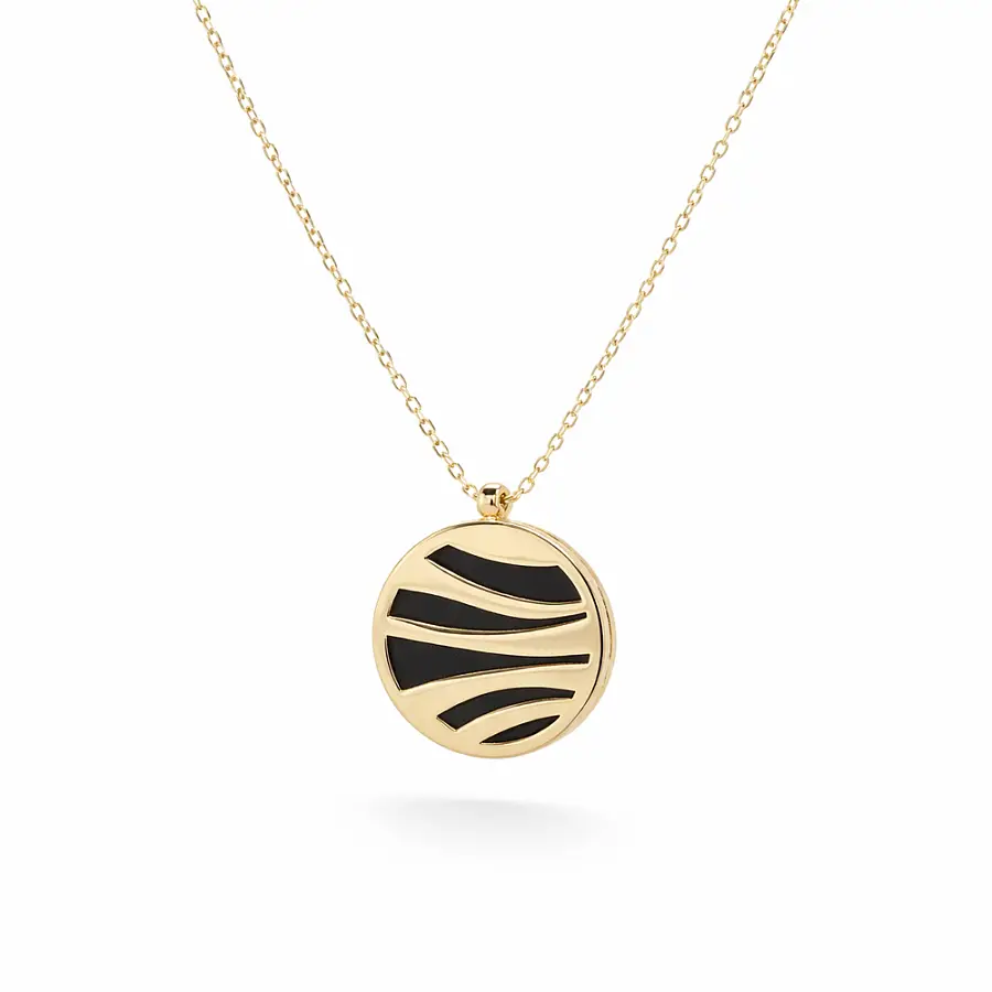 Exklusive Goldkette mit schwarzem Onyx