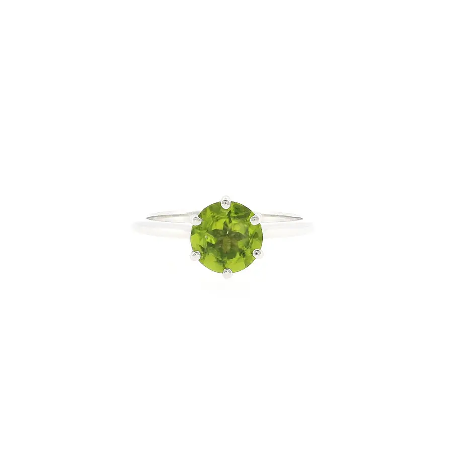 Ring aus 18 kt Weißgold mit Peridot 1,40 ct