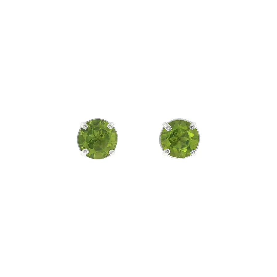 Ohrringe aus 18 kt Weißgold mit Peridots 3,80 ct
