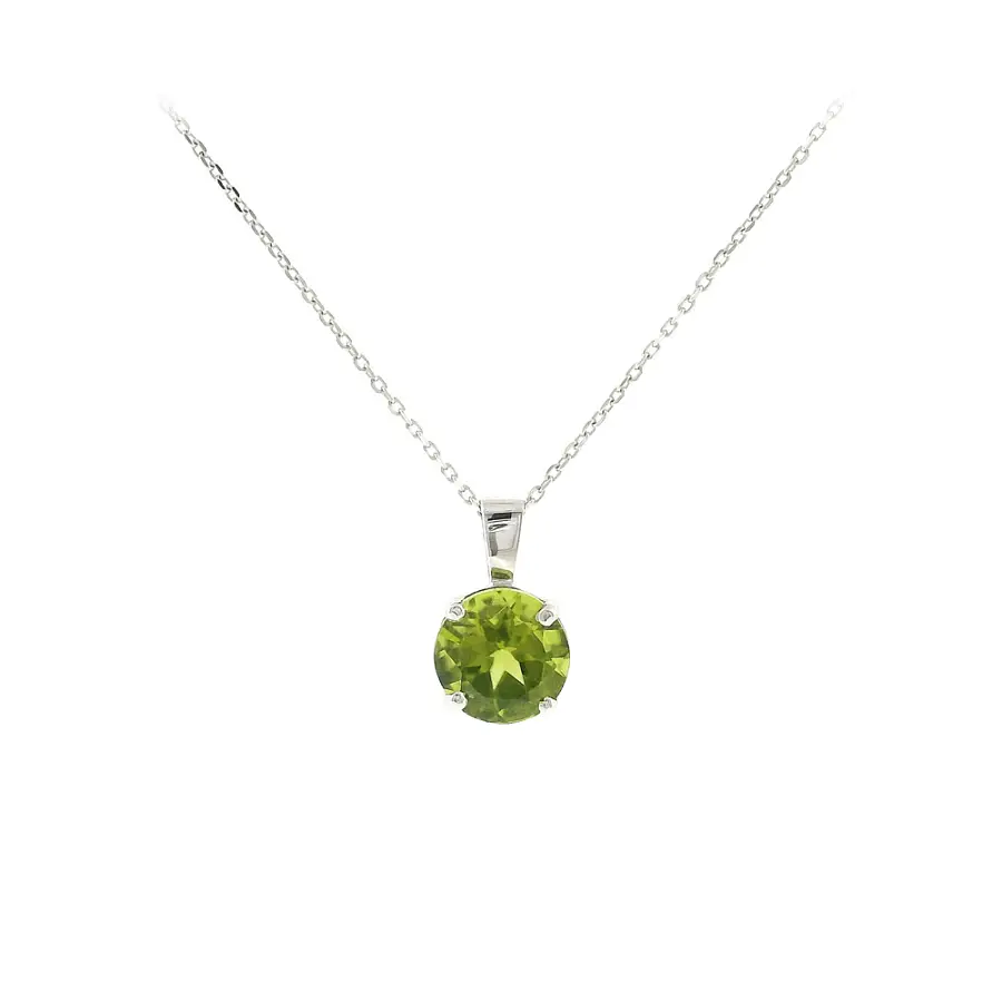 Eleganter Anhänger aus 18 kt Weißgold mit Peridot 1,90 ct