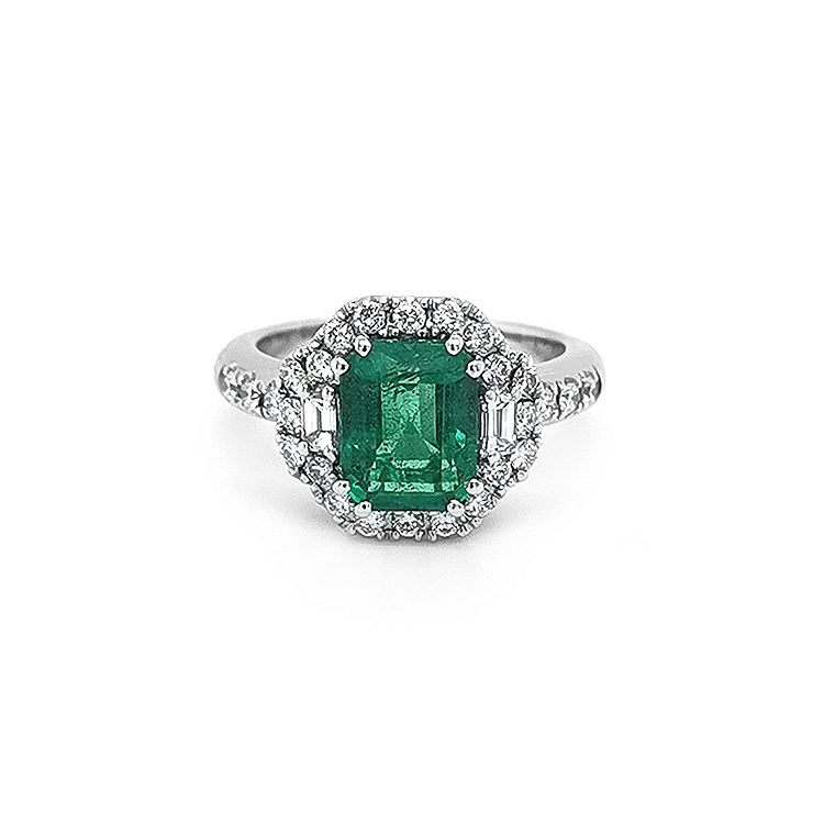 Goldring mit Smaragd und Diamanten