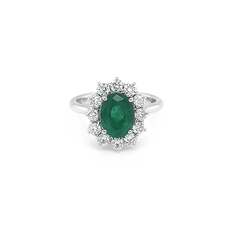 Goldring mit Smaragd und Diamanten