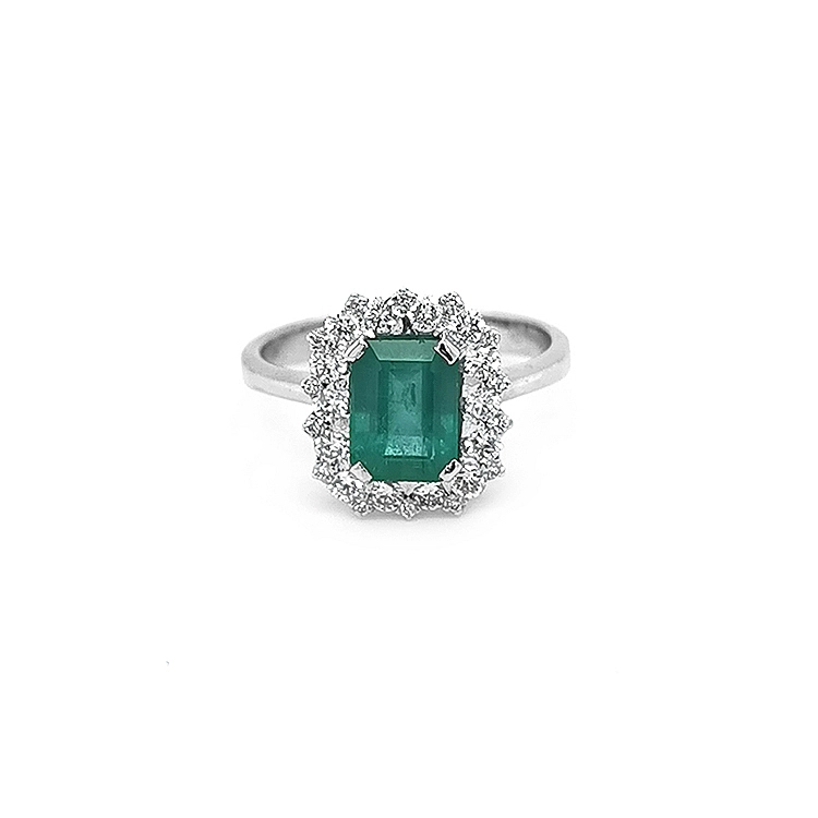 Goldring mit Smaragd und Diamanten