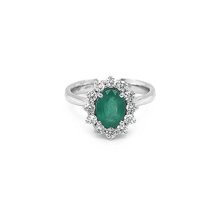 Goldring mit Smaragden und Diamanten