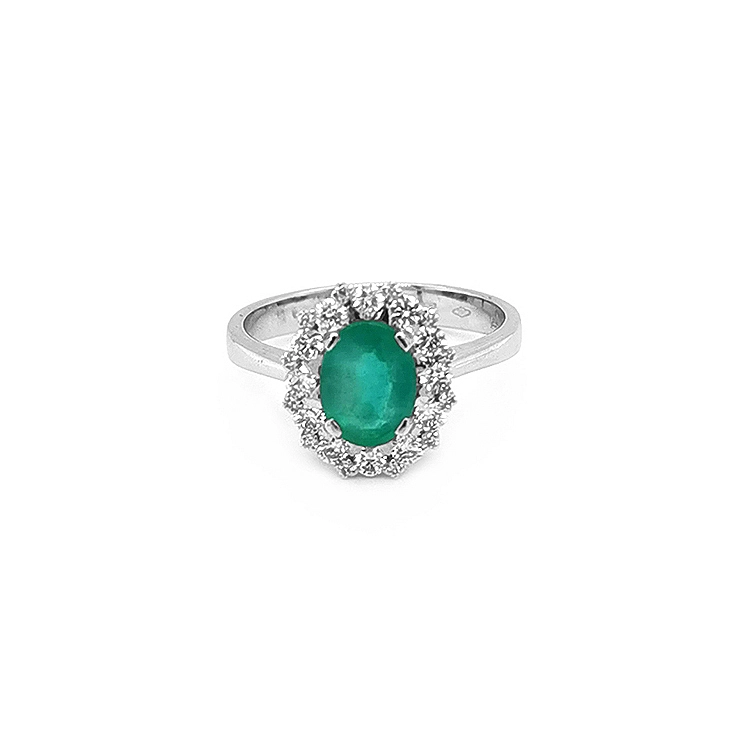 Goldring mit Smaragd und Diamanten