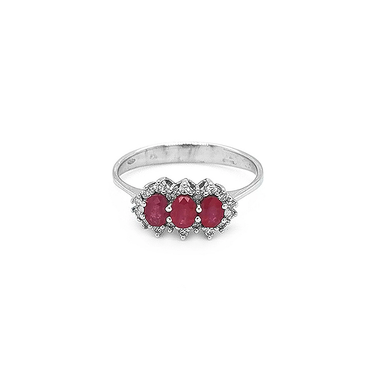 Goldring mit Rubinen und Diamanten