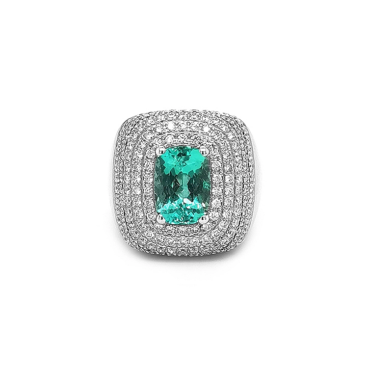 Goldring mit Smaragd und Diamanten