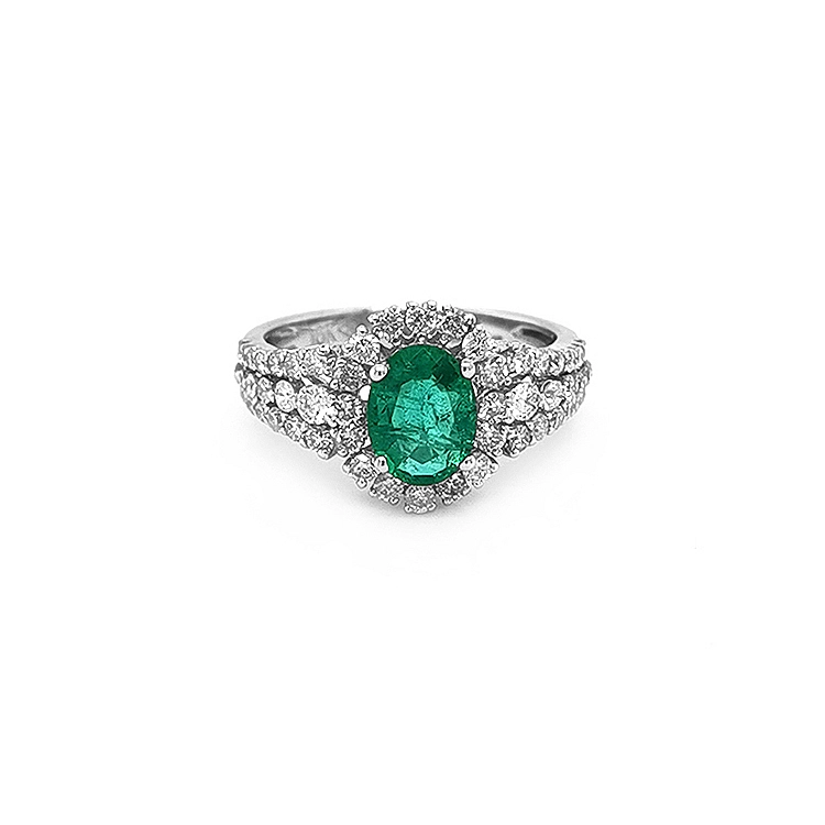 Goldring mit Smaragd und Diamanten