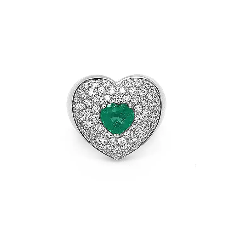 Goldring mit Smaragd und Diamanten