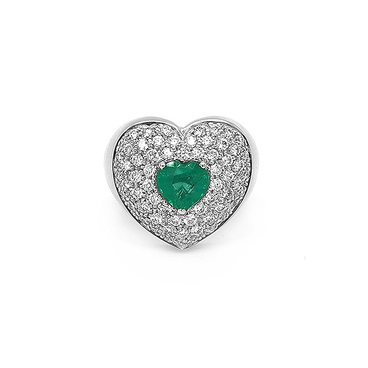 Goldring mit Smaragd und Diamanten