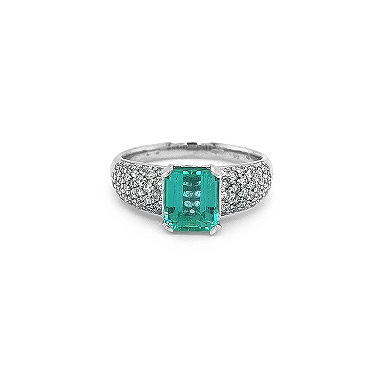 Goldring mit Smaragd und Diamanten