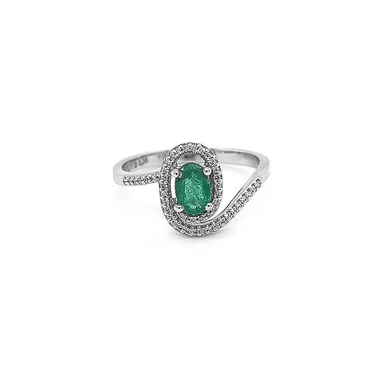 Goldring mit Smaragd und Diamant