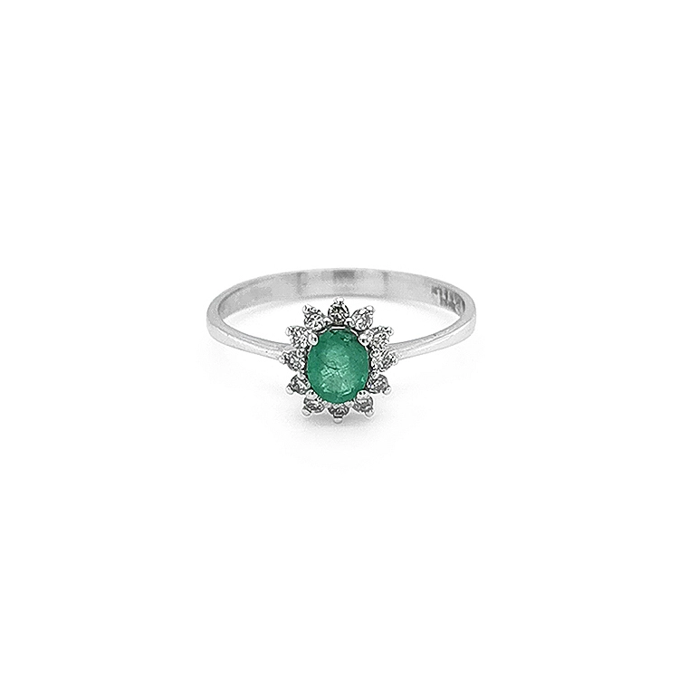 Goldring mit Smaragd und Diamanten