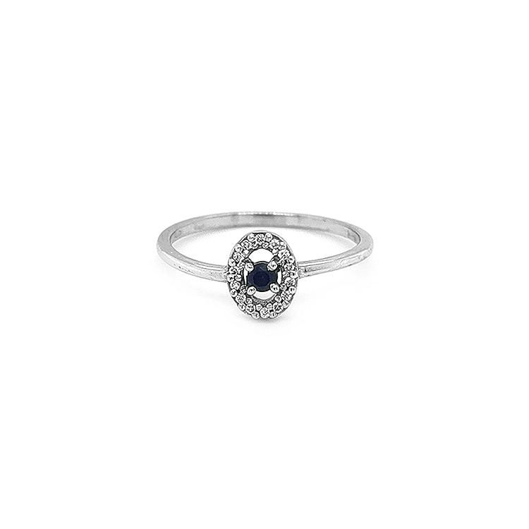 Goldring mit Saphir und Diamanten
