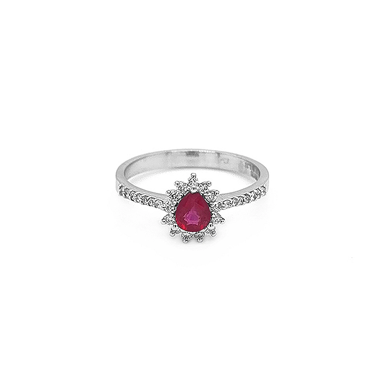 Goldring mit Rubin und Diamanten