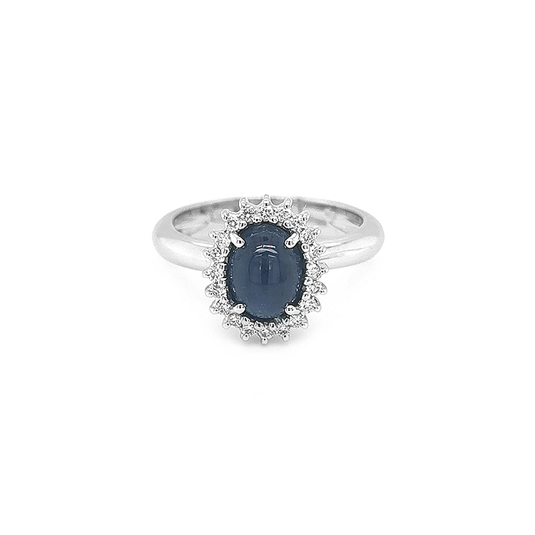 Goldring mit Saphir und Diamanten