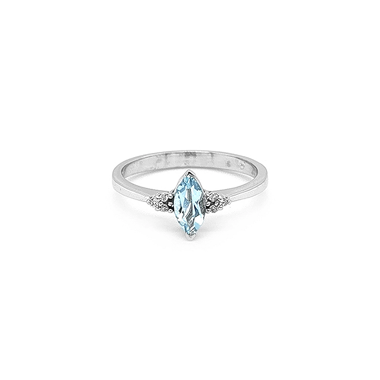 Goldring mit Aquamarin und Diamanten