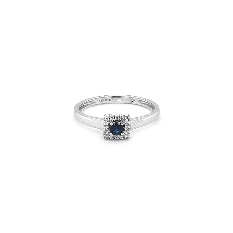 Goldring mit Saphiren und Diamanten