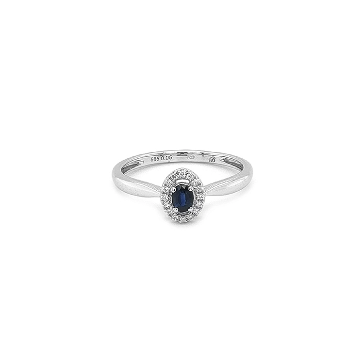 Goldring mit Saphiren und Diamanten
