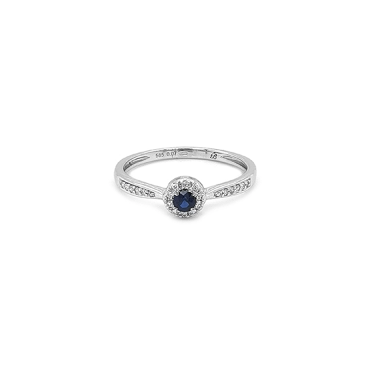 Goldring mit Saphiren und Diamanten