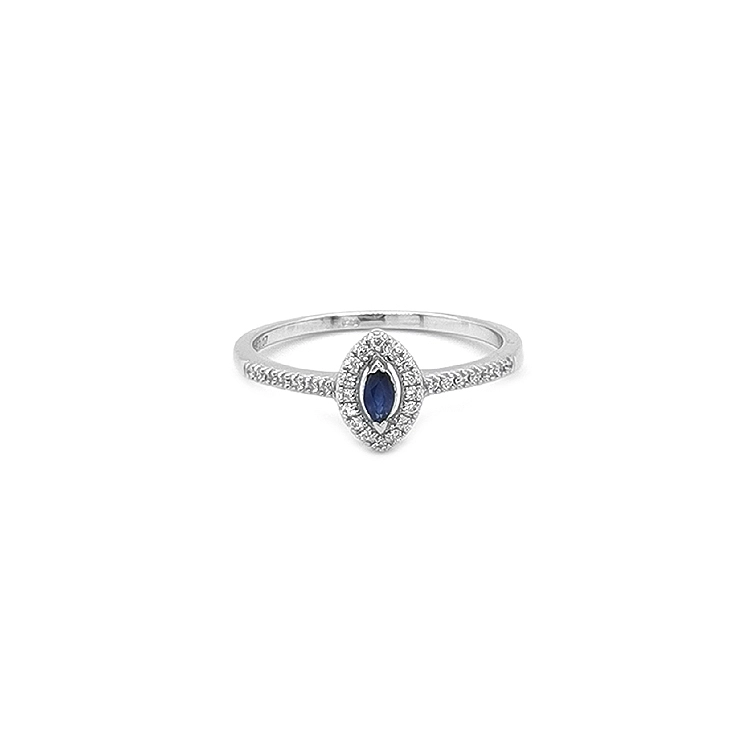 Goldring mit Saphiren und Diamanten