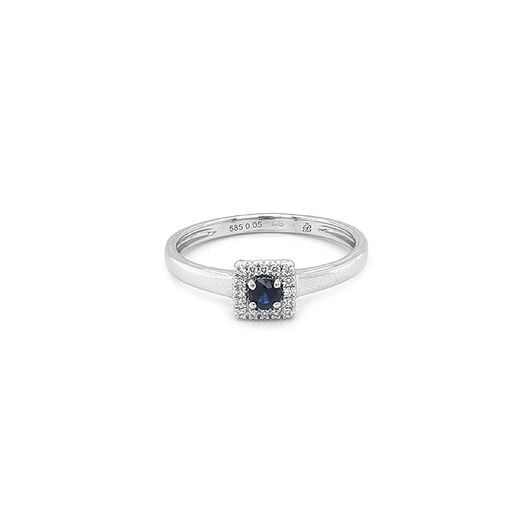 Goldring mit Saphiren und Diamanten
