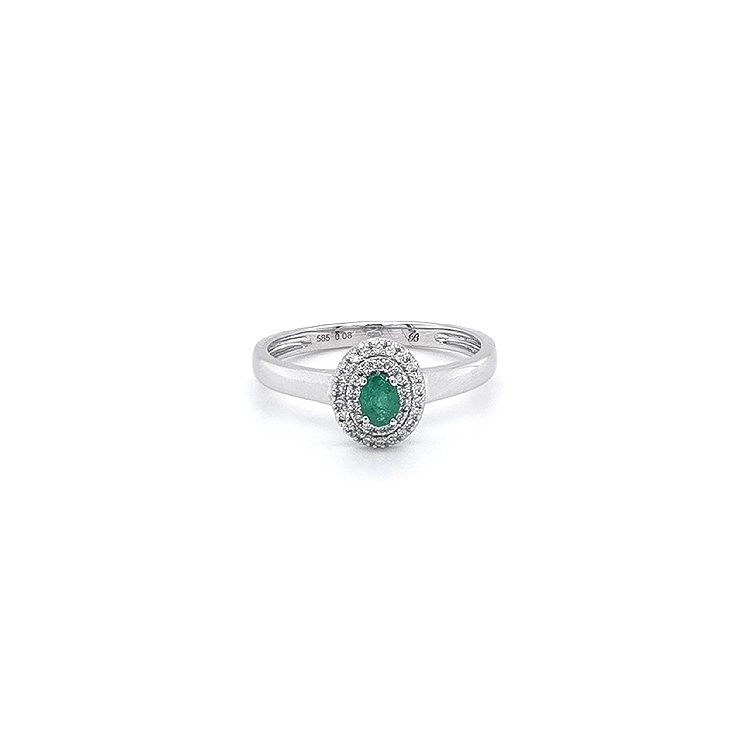 Goldring mit Smaragd und Diamanten