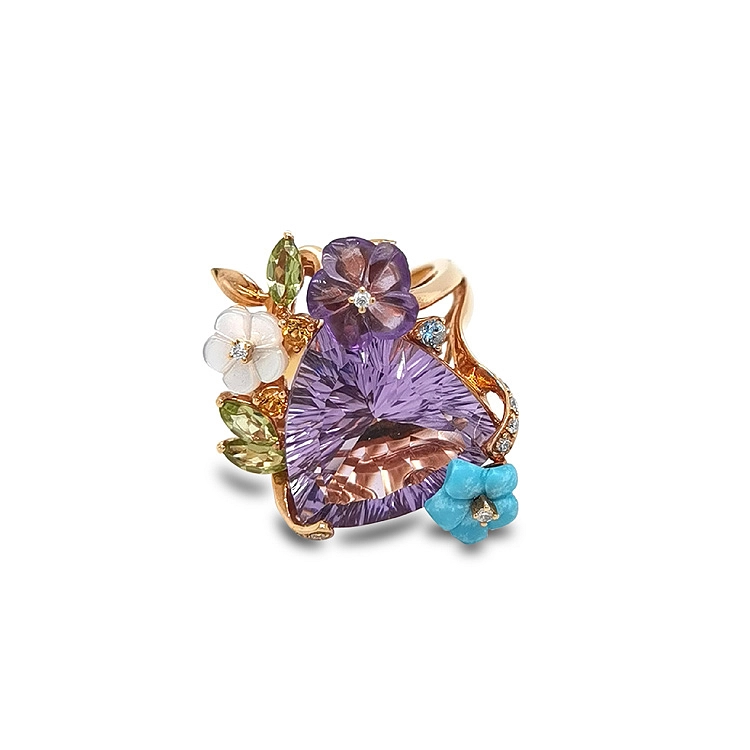 Goldring Halbedelsteine und Diamanten
