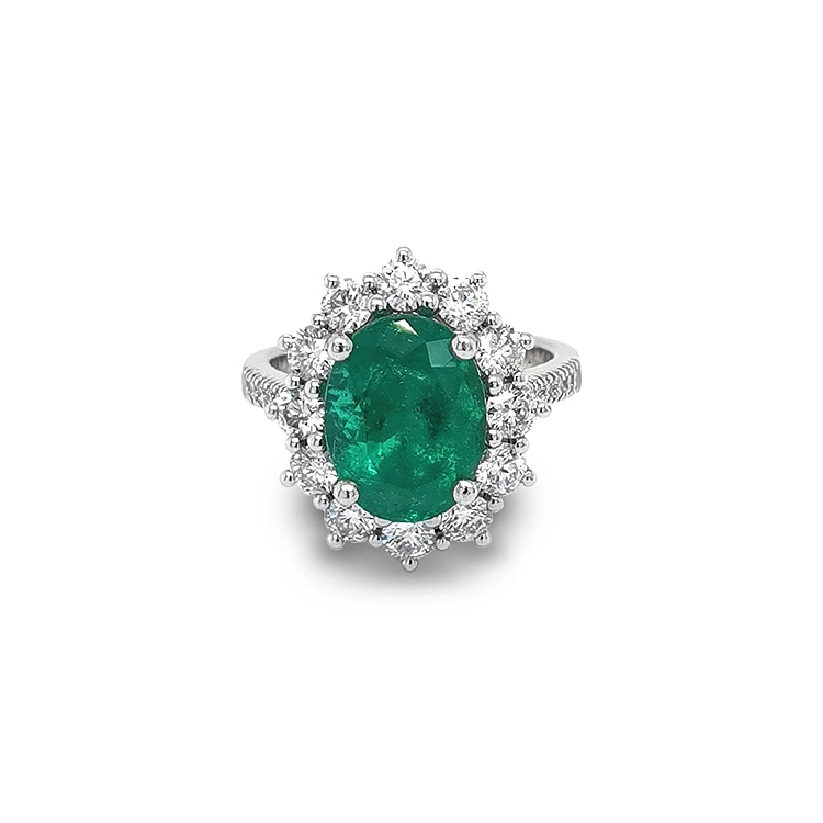 Goldring mit Smaragd und Diamanten