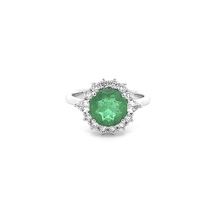 Goldring mit Smaragd und Diamanten