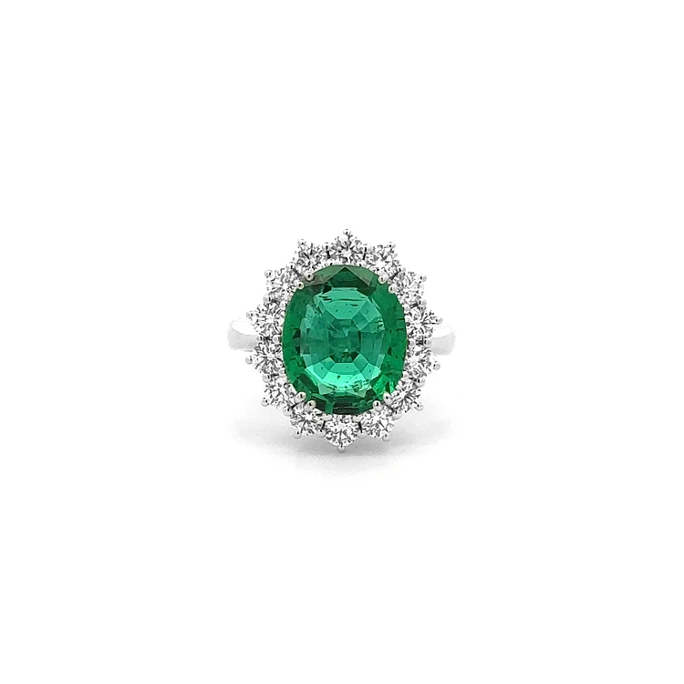 Goldring mit Smaragd und Diamanten