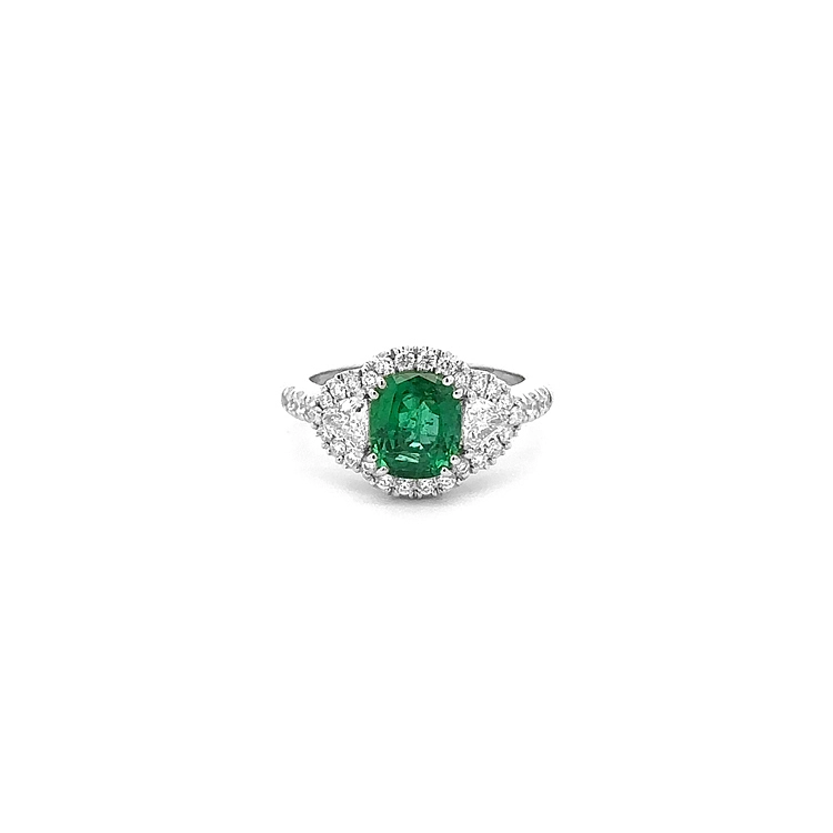 Goldring mit Smaragd und Diamanten