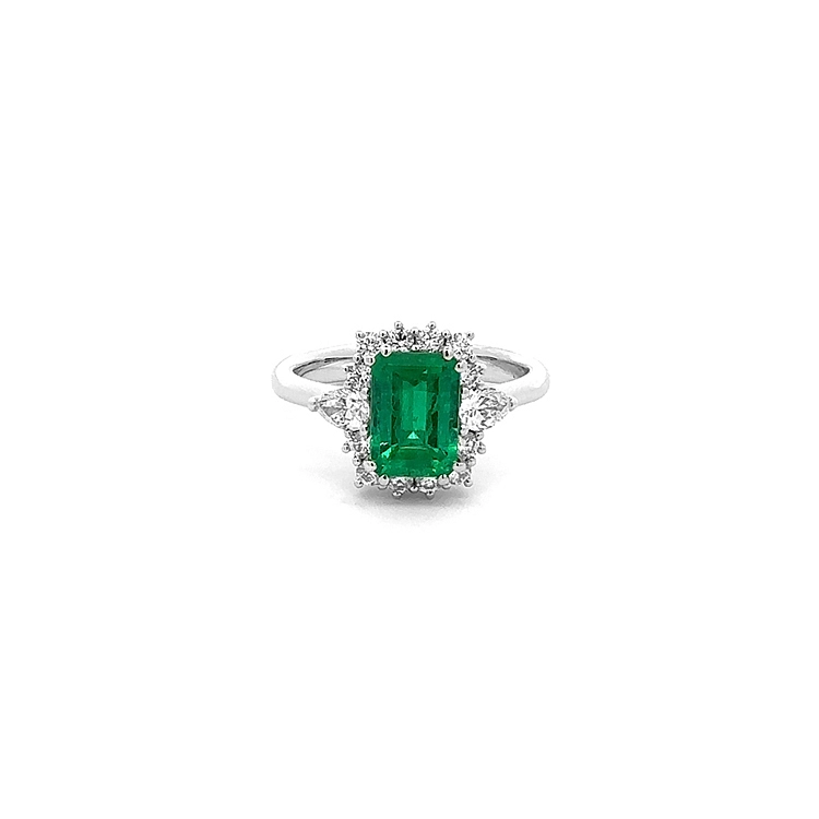 Goldring mit Smaragd und Diamanten