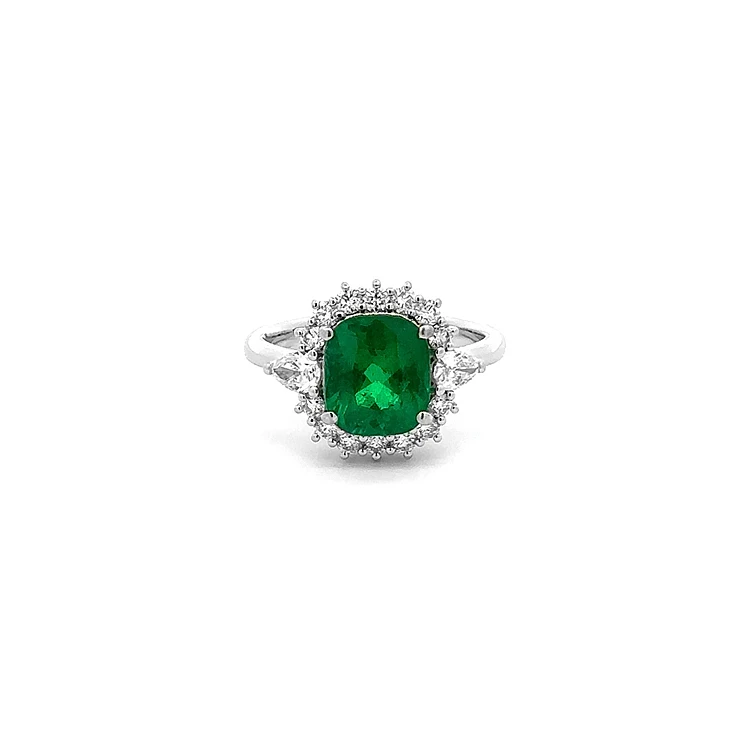 Goldring mit Smaragd und Diamanten