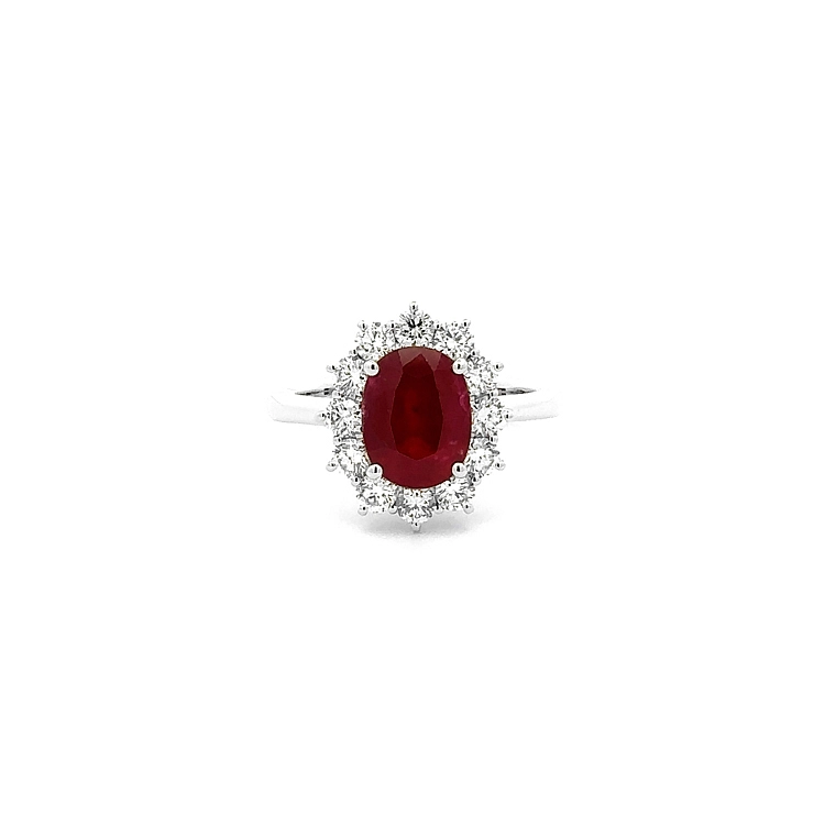 Goldring mit Rubin und Diamanten